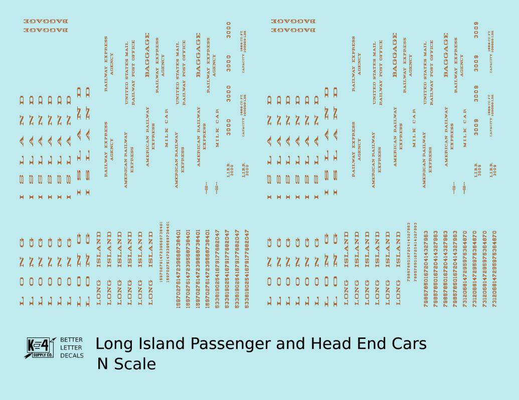 Long Island Railroad Head End, Reefer and Passenger Car Gold