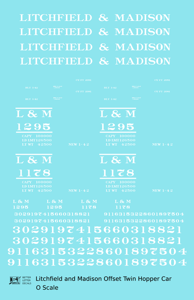 Litchfield and Madison Offset Twin Hopper White - Decal - Choose