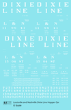 Louisville and Nashville Hopper Car White Roman Dixie Line - Decal - Choose Scale
