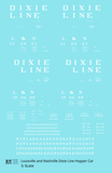 Louisville and Nashville Hopper Car White Roman Dixie Line - Decal - Choose Scale