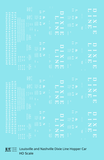 Louisville and Nashville Hopper Car White Roman Dixie Line - Decal - Choose Scale