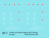 Lehigh and New England 40 Ft Boxcar White Small LNE
