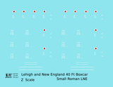 Lehigh and New England 40 Ft Boxcar White Small LNE
