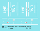 Lehigh and New England 40 Ft Boxcar White Big LNE
