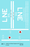 Lehigh and New England 40 Ft Boxcar White Big LNE