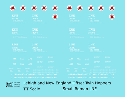 Lehigh and New England Offset Twin Hopper White Small LNE