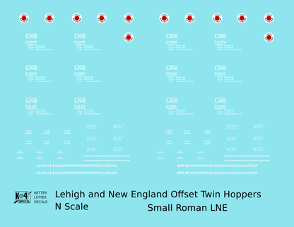 Lehigh and New England Offset Twin Hopper White Small LNE