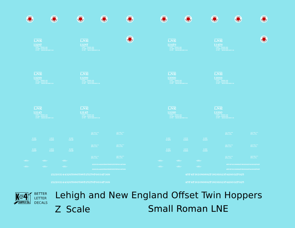 Lehigh and New England Offset Twin Hopper White Small LNE
