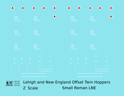 Lehigh and New England Offset Twin Hopper White Small LNE