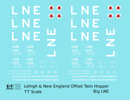 Lehigh and New England Offset Twin Hopper White Big LNE