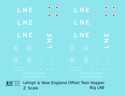 Lehigh and New England Offset Twin Hopper White Big LNE