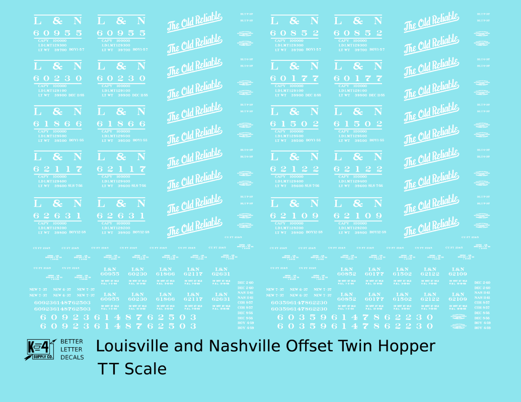 Louisville and Nashville Offset Twin Hopper White