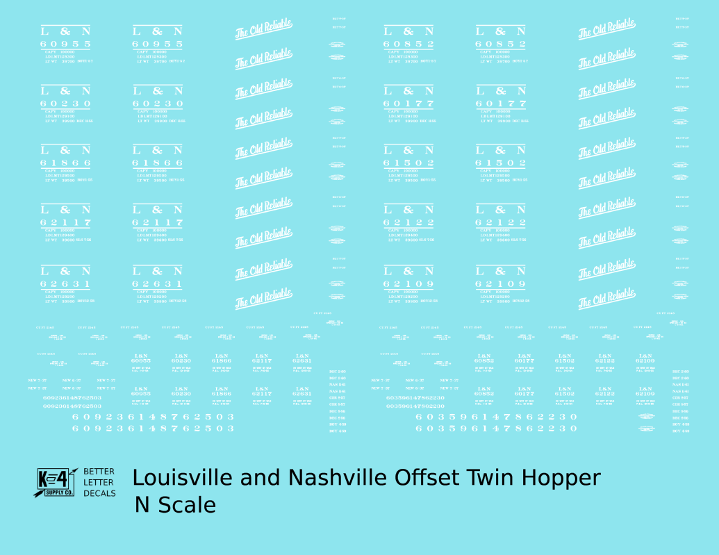 Louisville and Nashville Offset Twin Hopper White
