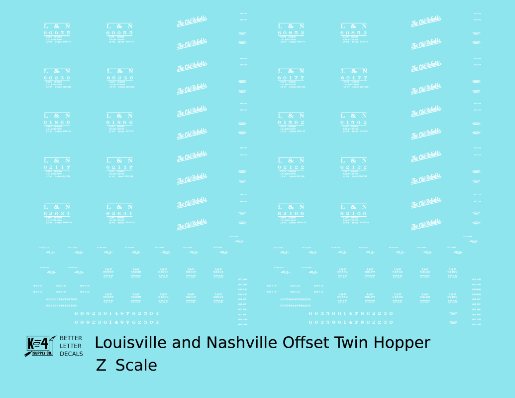Louisville and Nashville Offset Twin Hopper White