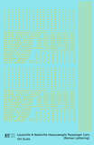 Louisville and Nashville Heavyweight Passenger Cars Dulux Gold  - Decal Sheet