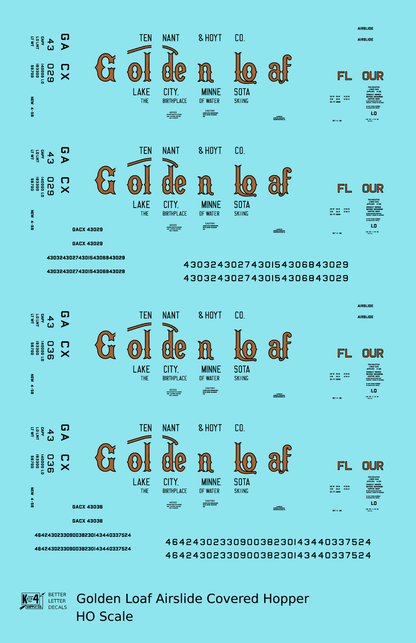Tennant and Hoyt Golden Loaf Flour Airslide Covered Hopper Gold and Black