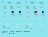Louisiana Midland LOAM 50 Ft PS1 Boxcar Red Blue The Natchez Route - Decal - Choose Scale