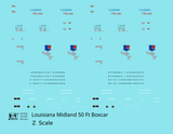 Louisiana Midland LOAM 50 Ft PS1 Boxcar Red Blue The Natchez Route - Decal - Choose Scale