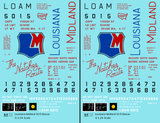 Louisiana Midland LOAM 50 Ft PS1 Boxcar Red Blue The Natchez Route - Decal - Choose Scale