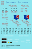 Louisiana Midland LOAM 50 Ft PS1 Boxcar Red Blue The Natchez Route - Decal - Choose Scale