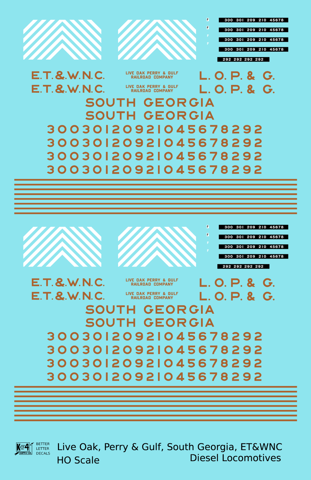 Live Oak, Perry & Gulf, South Georgia ET&WNC Diesel Locomotive Gold Southern Scheme