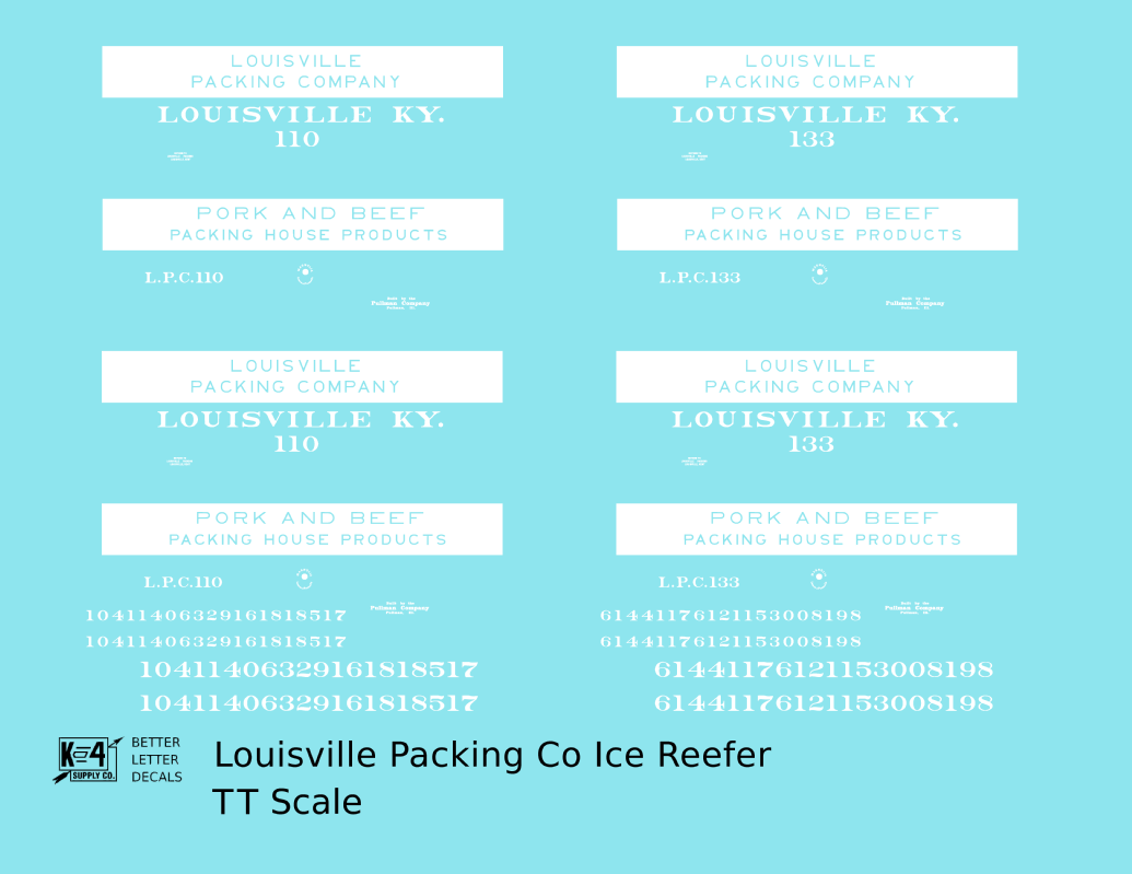 Louisville Packing Company Wood Ice Reefer White