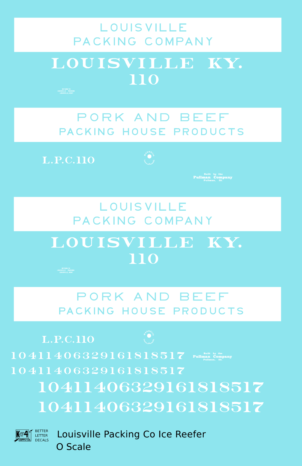 Louisville Packing Company Wood Ice Reefer White