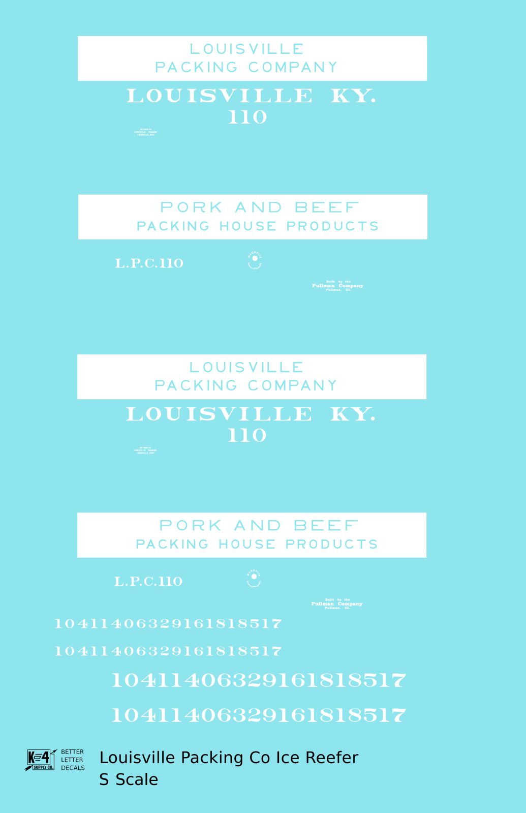 Louisville Packing Company Wood Ice Reefer White