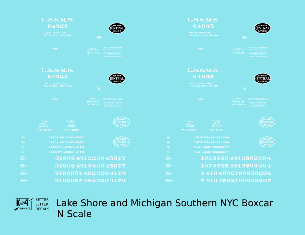 Lake Shore & Michigan Southern LS&MS Boxcar New York Central