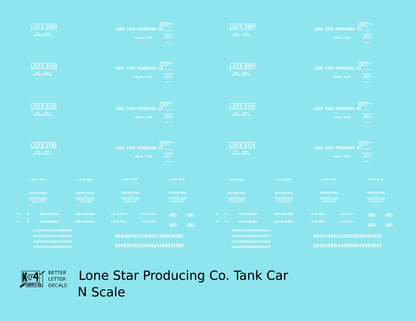 Lone Star Producing Co Tank Car White Dallas Texas