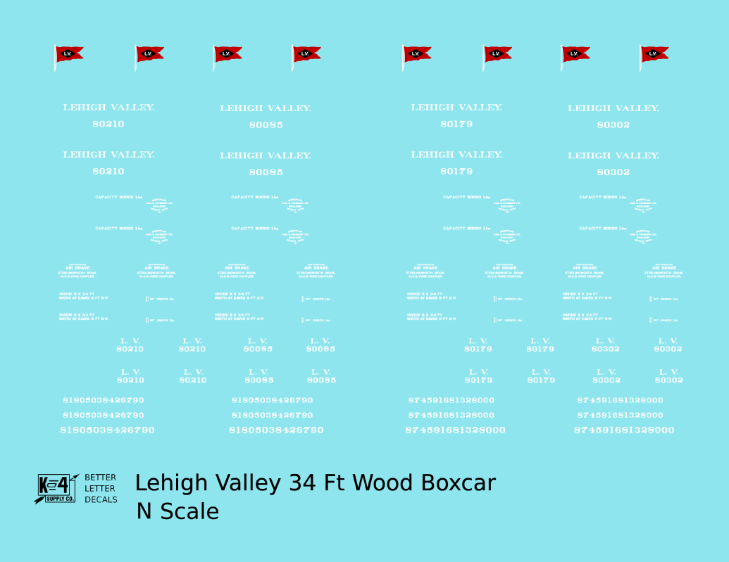 Lehigh Valley 34 Ft Wood Boxcar White