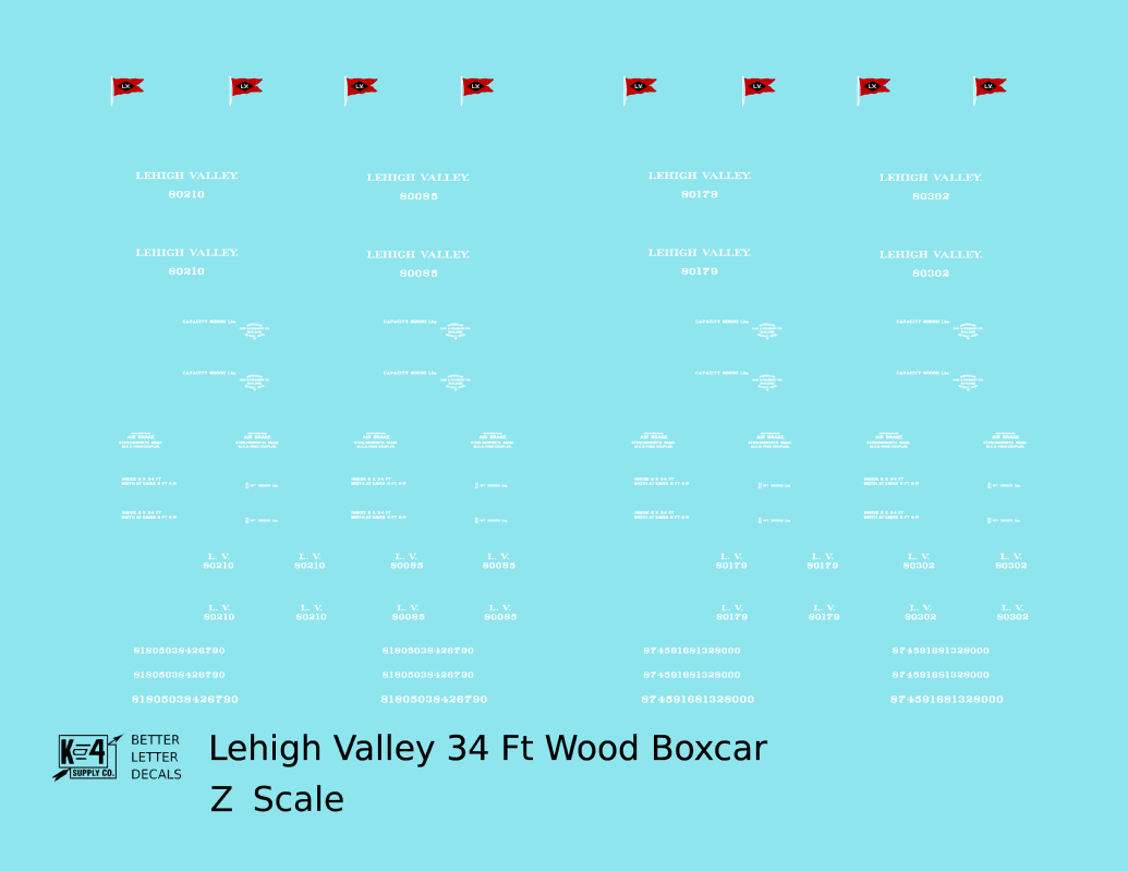 Lehigh Valley 34 Ft Wood Boxcar White