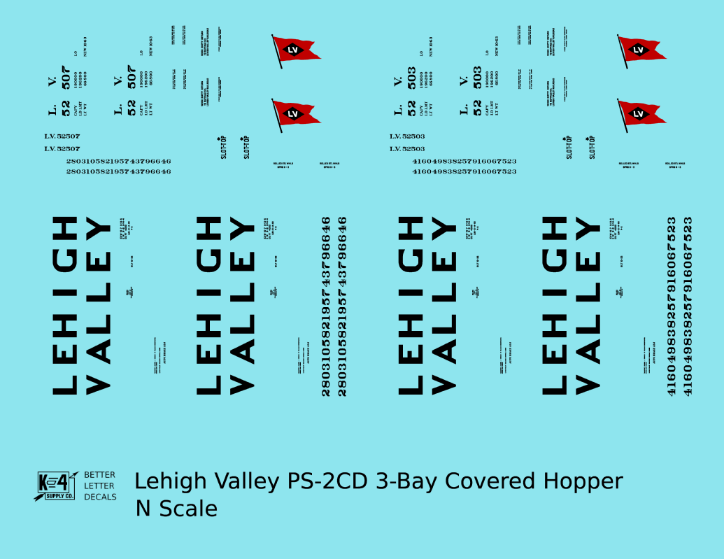 Lehigh Valley Three Bay Covered Hopper Black