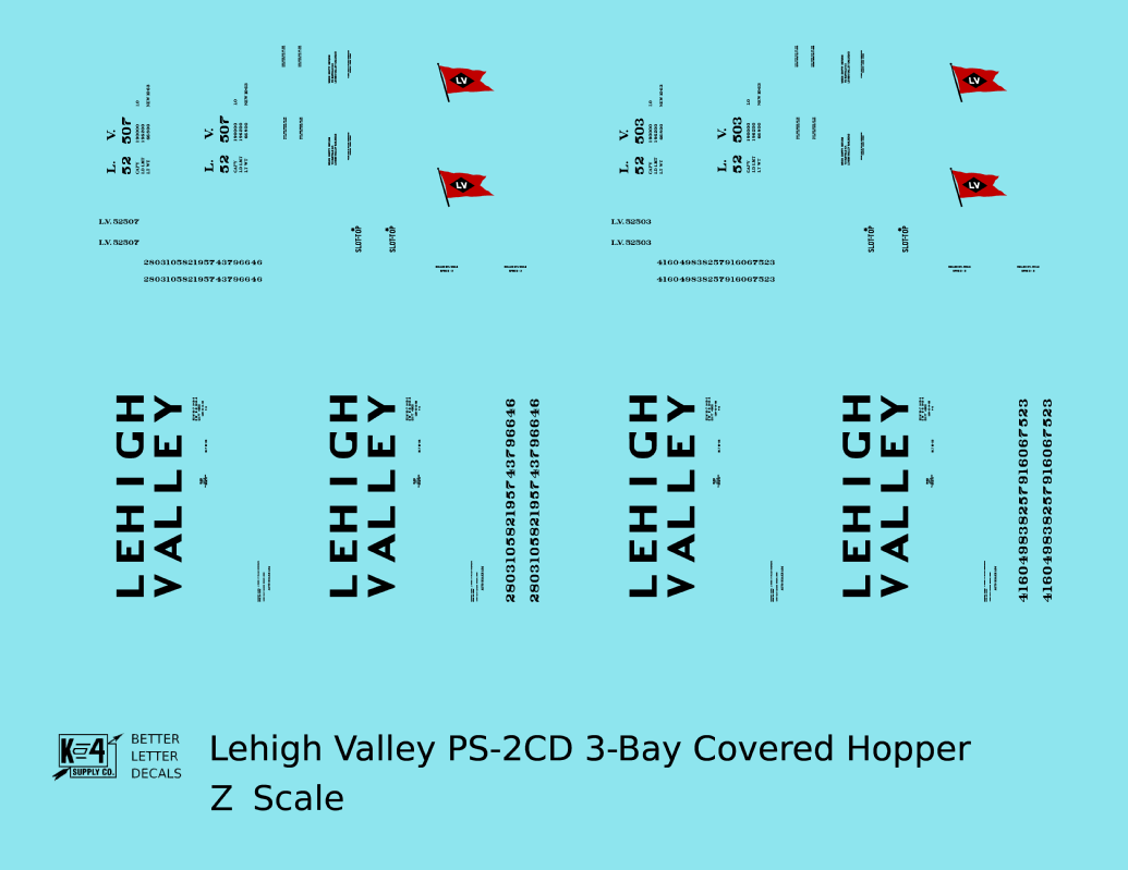 Lehigh Valley Three Bay Covered Hopper Black