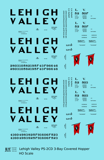 Lehigh Valley Three Bay Covered Hopper Black