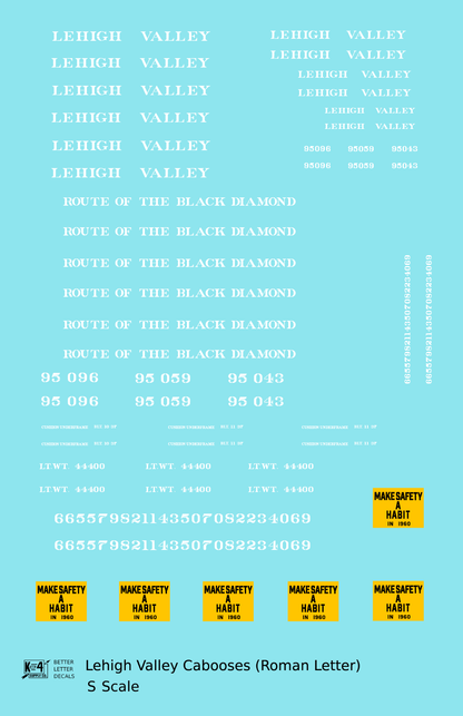 Lehigh Valley Caboose White Route Of the Black Diamond
