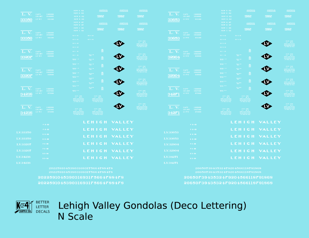 Lehigh Valley Gondola White Deco Lettering