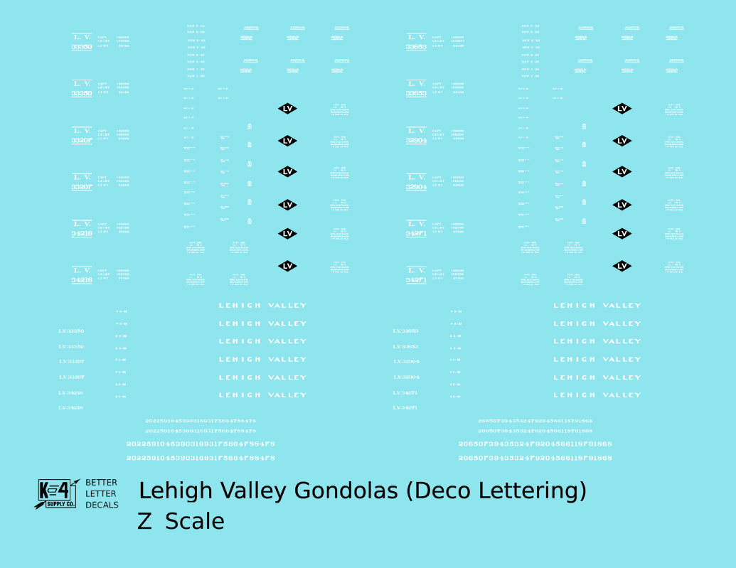 Lehigh Valley Gondola White Deco Lettering
