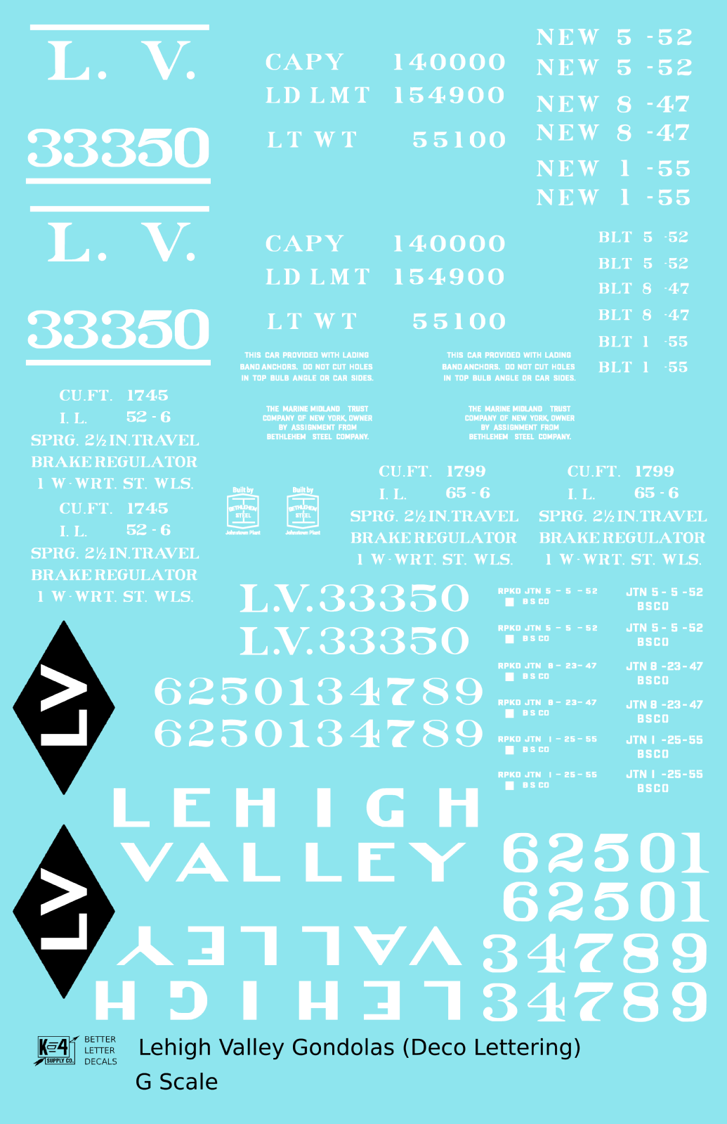Lehigh Valley Gondola White Deco Lettering