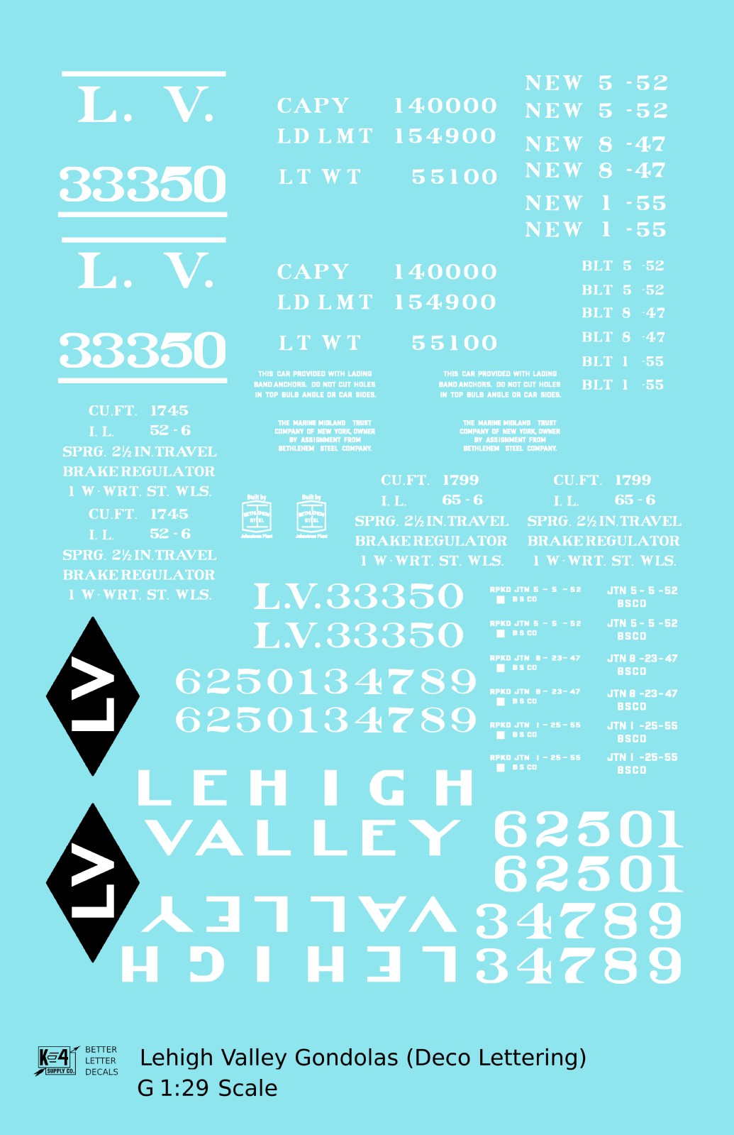 Lehigh Valley Gondola White Deco Lettering