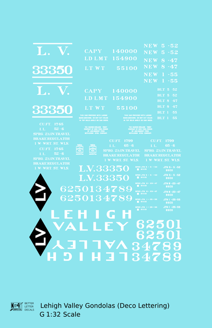 Lehigh Valley Gondola White Deco Lettering