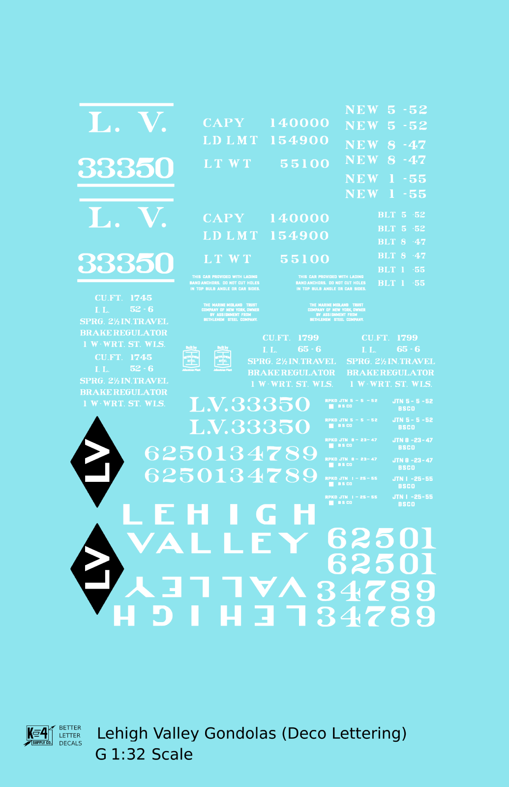 Lehigh Valley Gondola White Deco Lettering