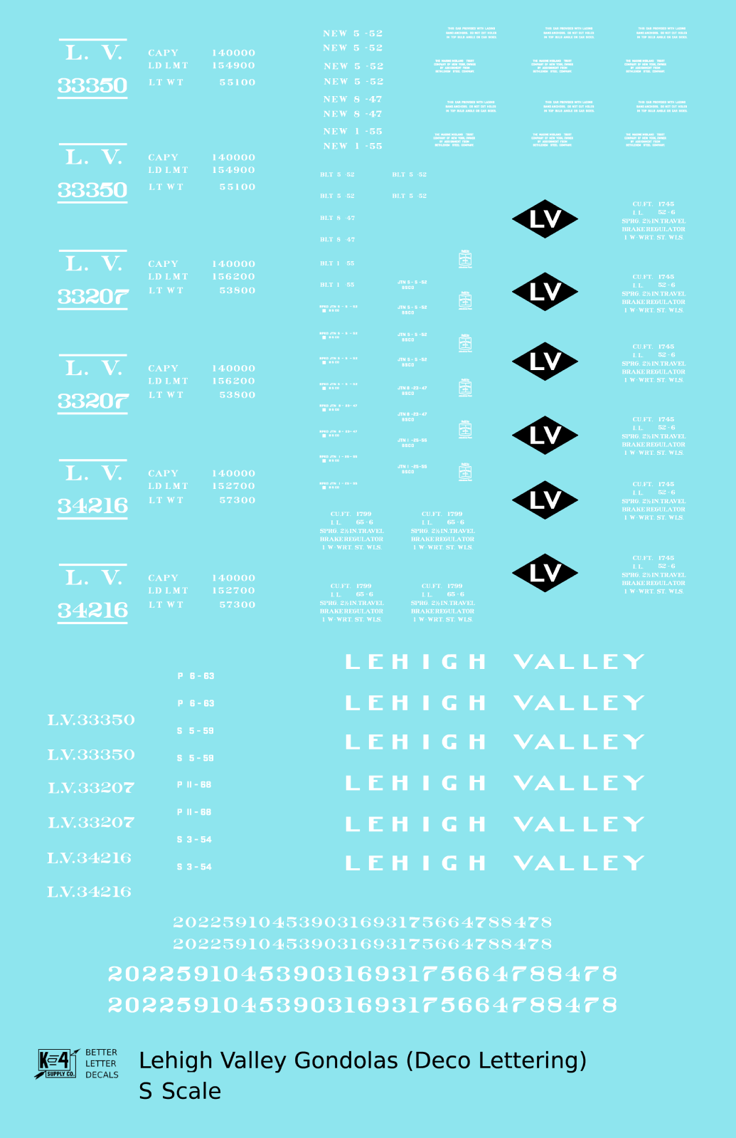 Lehigh Valley Gondola White Deco Lettering