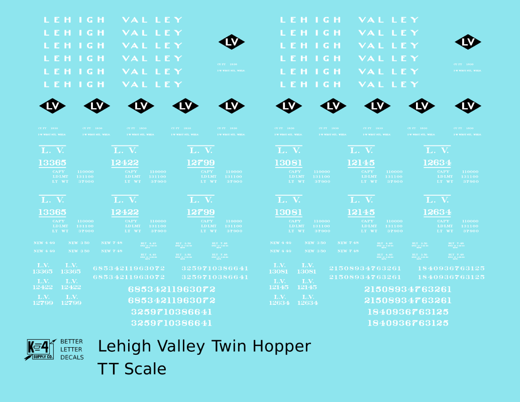 Lehigh Valley Twin Hopper Car White
