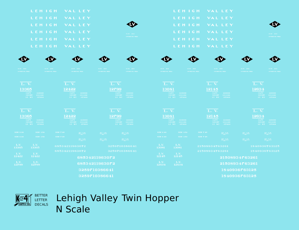 Lehigh Valley Twin Hopper Car White