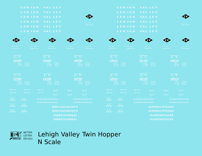 Lehigh Valley Twin Hopper Car White