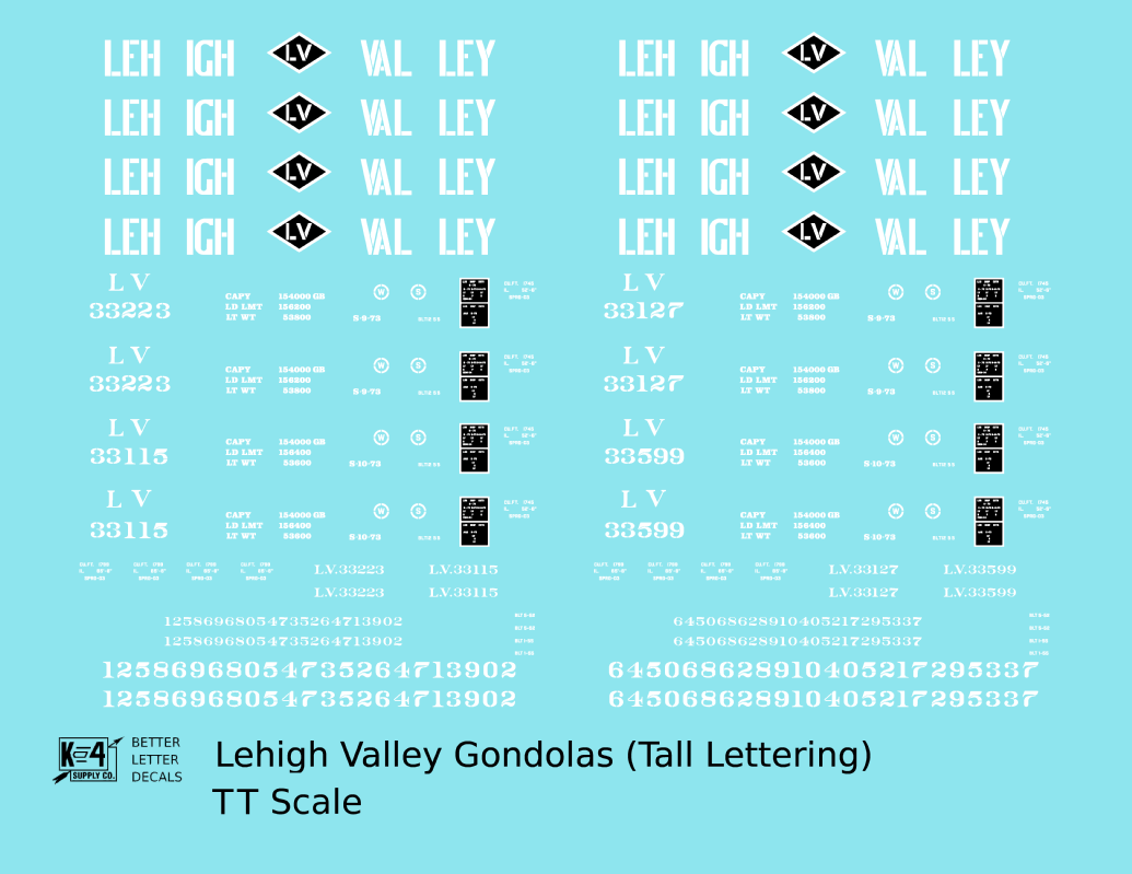 Lehigh Valley Gondola White Tall Lettering