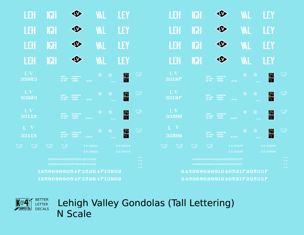 Lehigh Valley Gondola White Tall Lettering