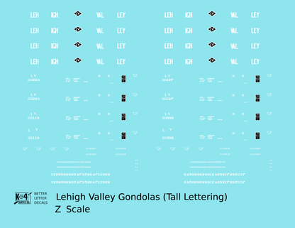 Lehigh Valley Gondola White Tall Lettering