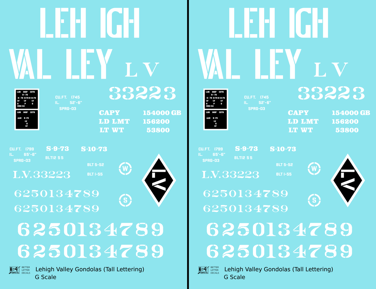 Lehigh Valley Gondola White Tall Lettering